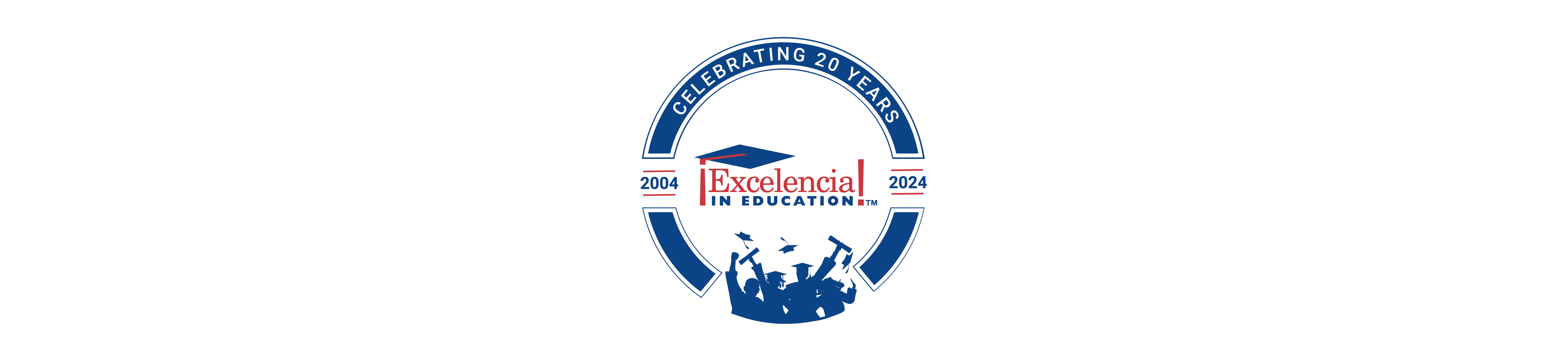 Excelencia in Education 20th Anniversary Footer - Shadows of Graduate Students