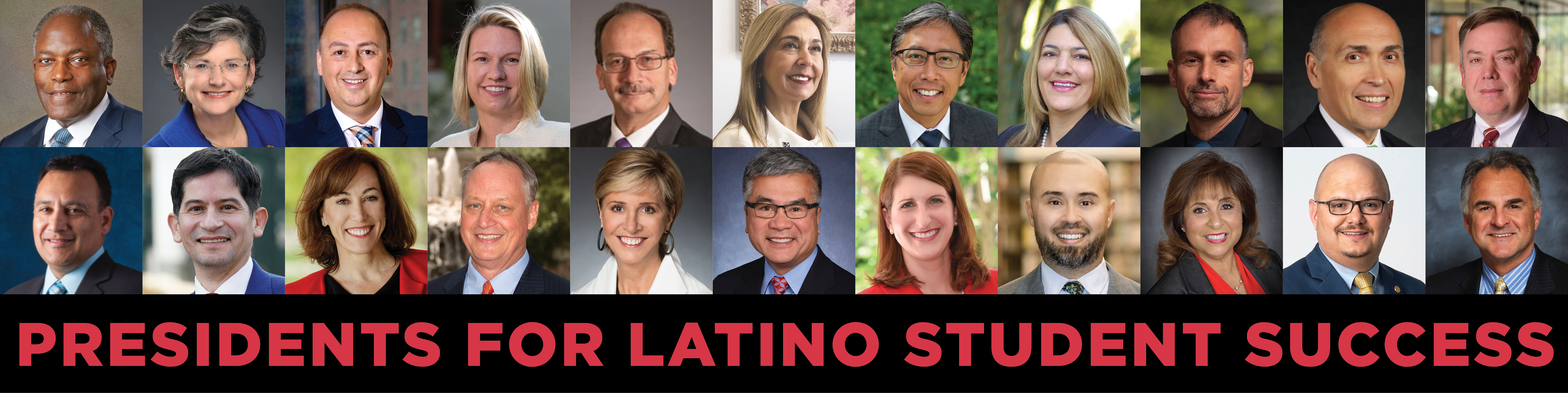 President For Latino Student Success - Web banner featuring presidents from the network