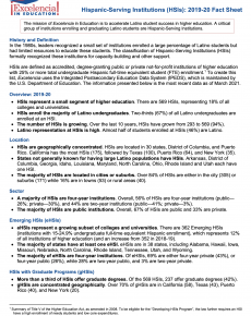 Emerging Hispanic-Serving Institutions (eHSIs), 2019-20: Fast Facts ...